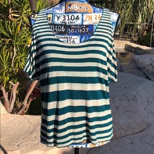 Striped Cold Shoulder Blouse